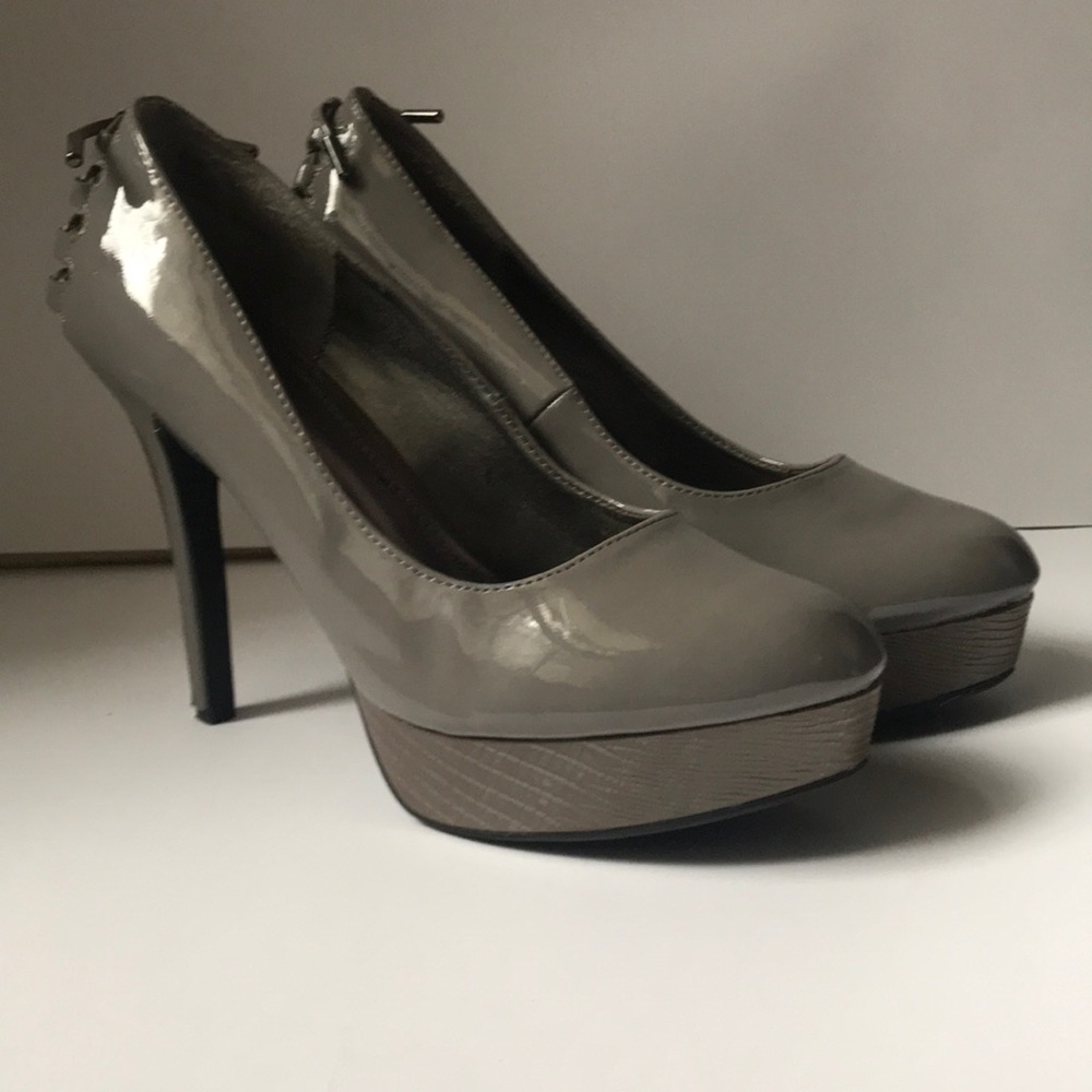Xoxo Silver Gray High Heel Platform Shoes